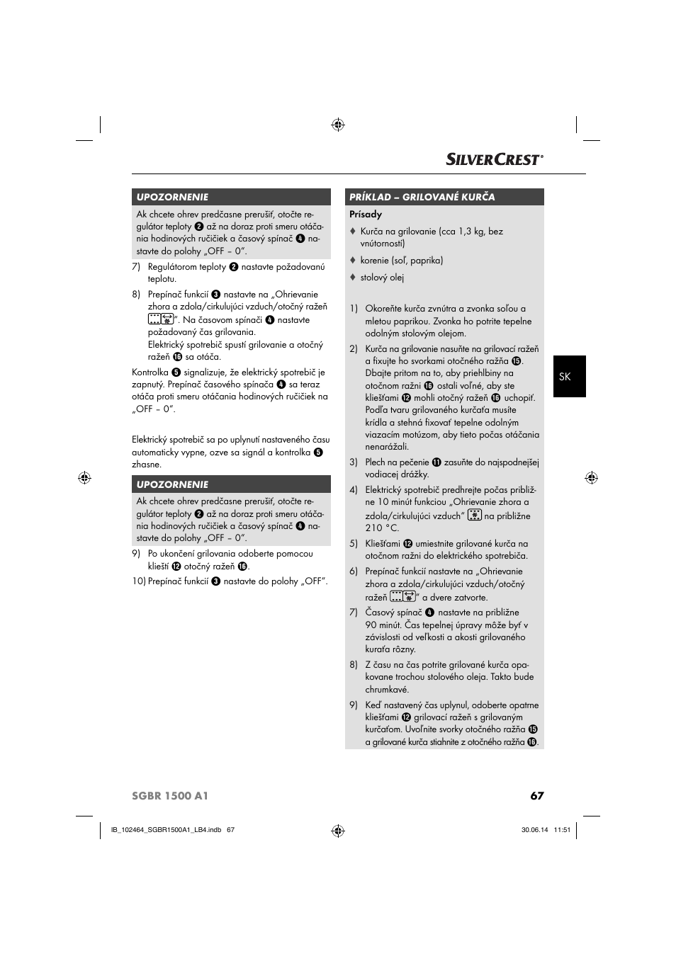 Silvercrest SGBR 1500 A1 User Manual | Page 70 / 88