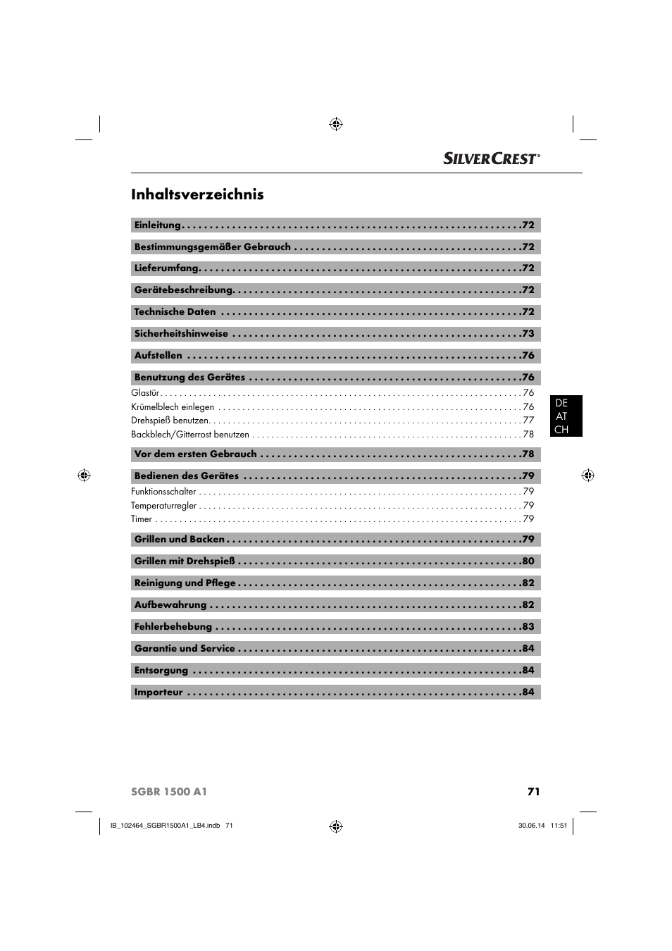 Silvercrest SGBR 1500 A1 User Manual | Page 74 / 88