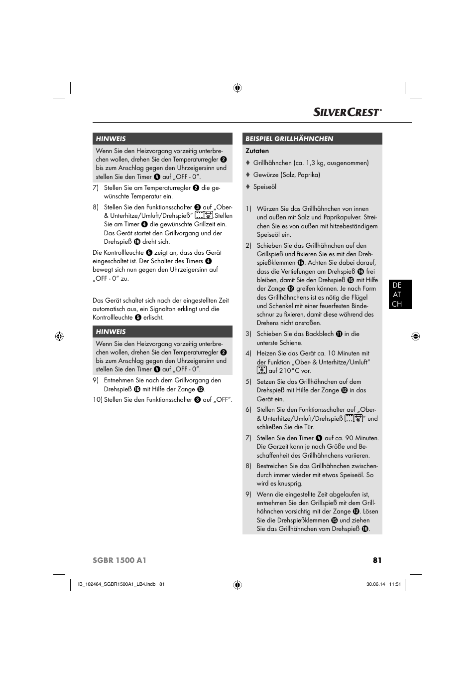 Silvercrest SGBR 1500 A1 User Manual | Page 84 / 88