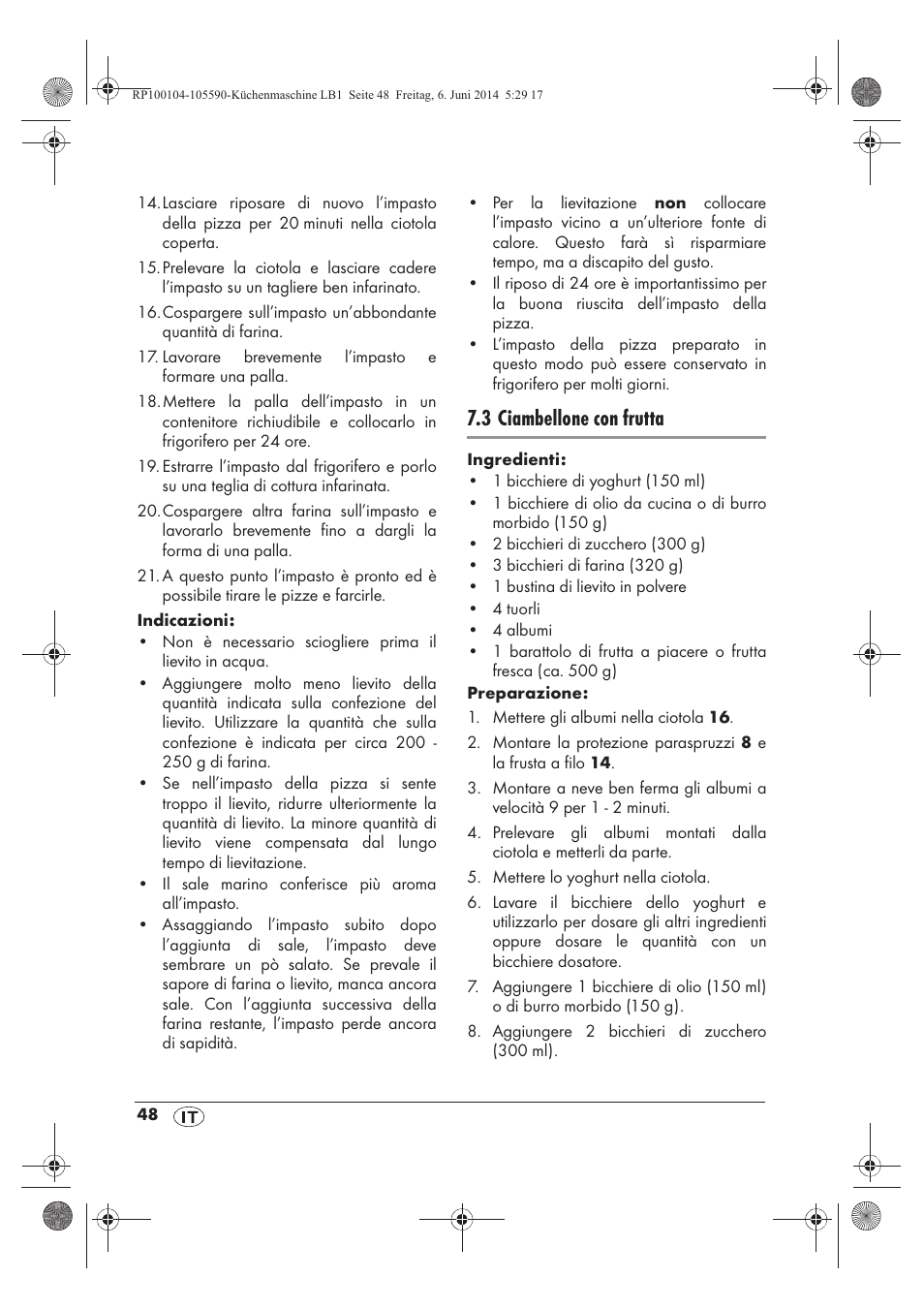 3 ciambellone con frutta | Silvercrest SKMP 1200 A2 User Manual | Page 50 / 74