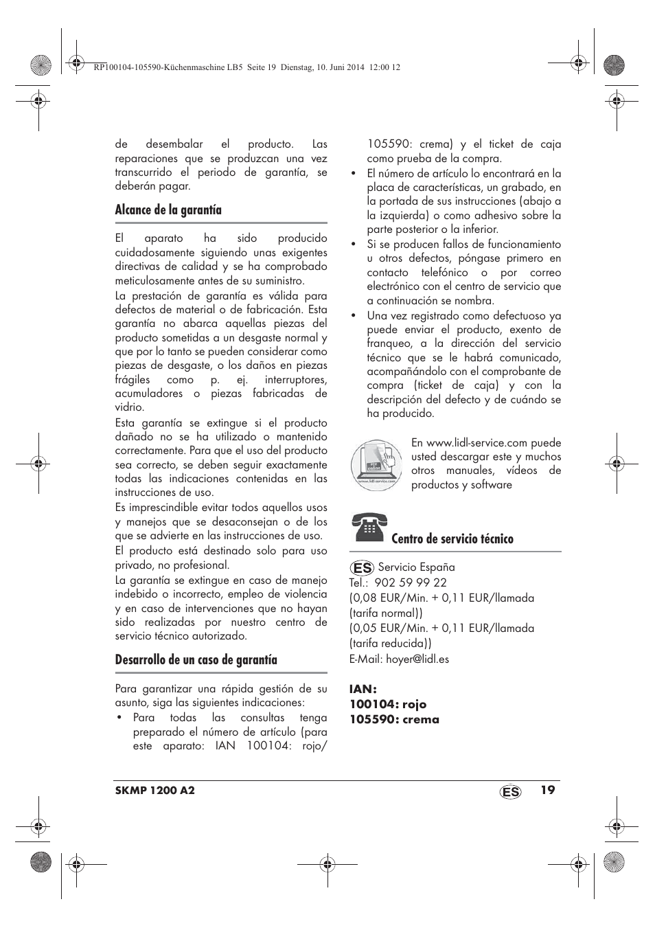 Alcance de la garantía, Desarrollo de un caso de garantía, Centro de servicio técnico | Silvercrest SKMP 1200 A2 User Manual | Page 21 / 94