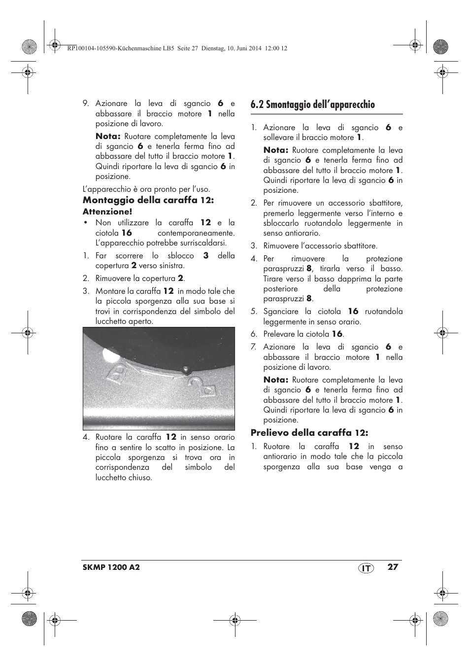 2 smontaggio dell’apparecchio | Silvercrest SKMP 1200 A2 User Manual | Page 29 / 94