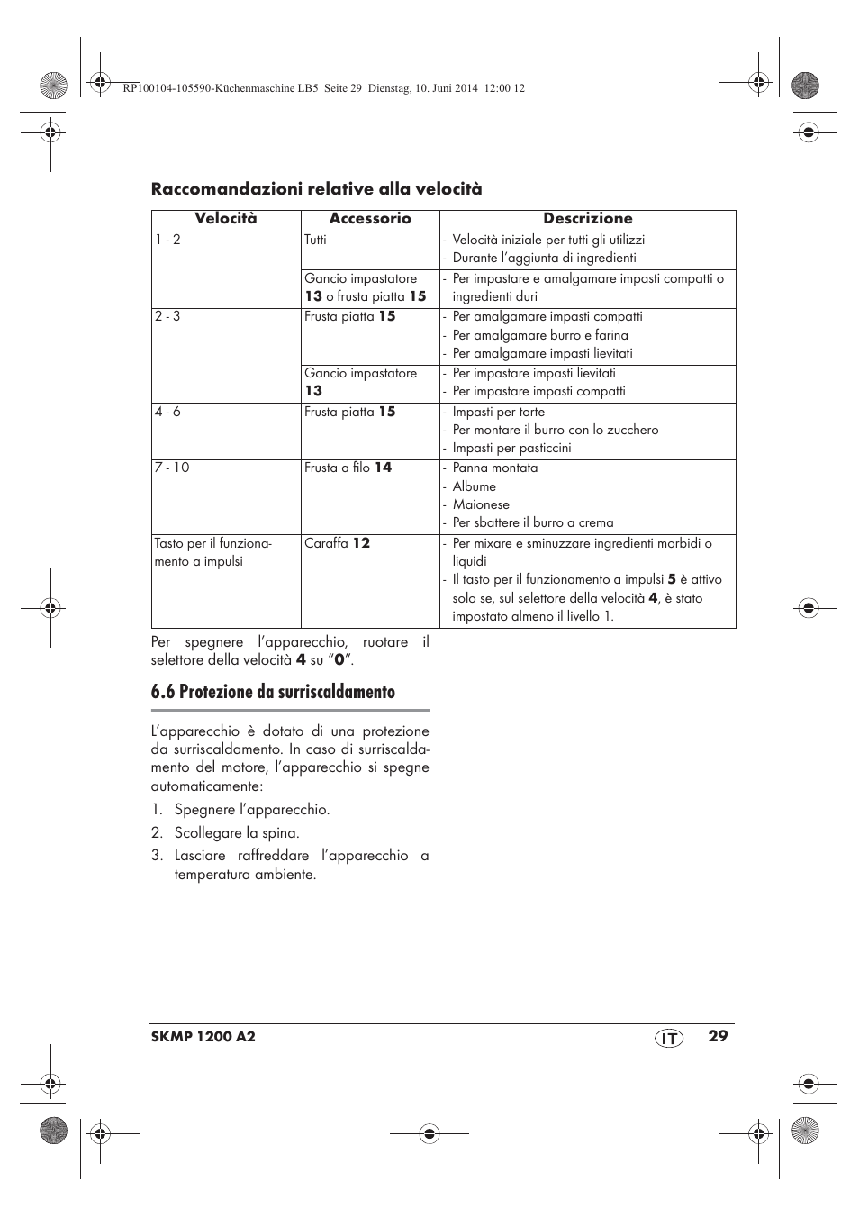 6 protezione da surriscaldamento | Silvercrest SKMP 1200 A2 User Manual | Page 31 / 94