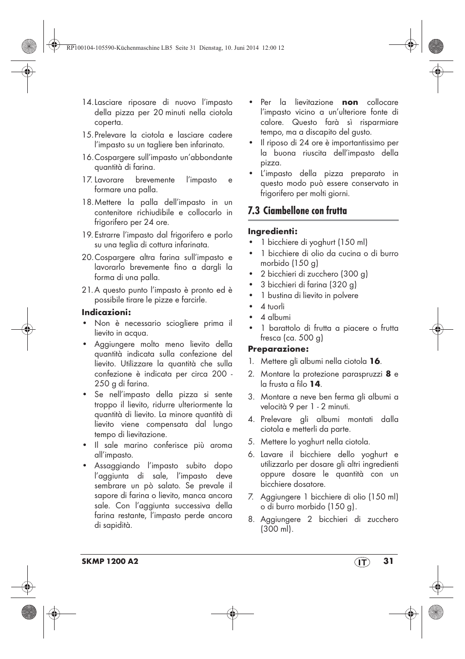 3 ciambellone con frutta | Silvercrest SKMP 1200 A2 User Manual | Page 33 / 94