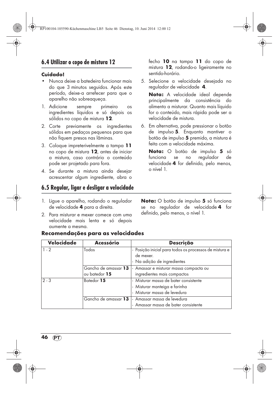 4 utilizar o copo de mistura 12, 5 regular, ligar e desligar a velocidade | Silvercrest SKMP 1200 A2 User Manual | Page 48 / 94