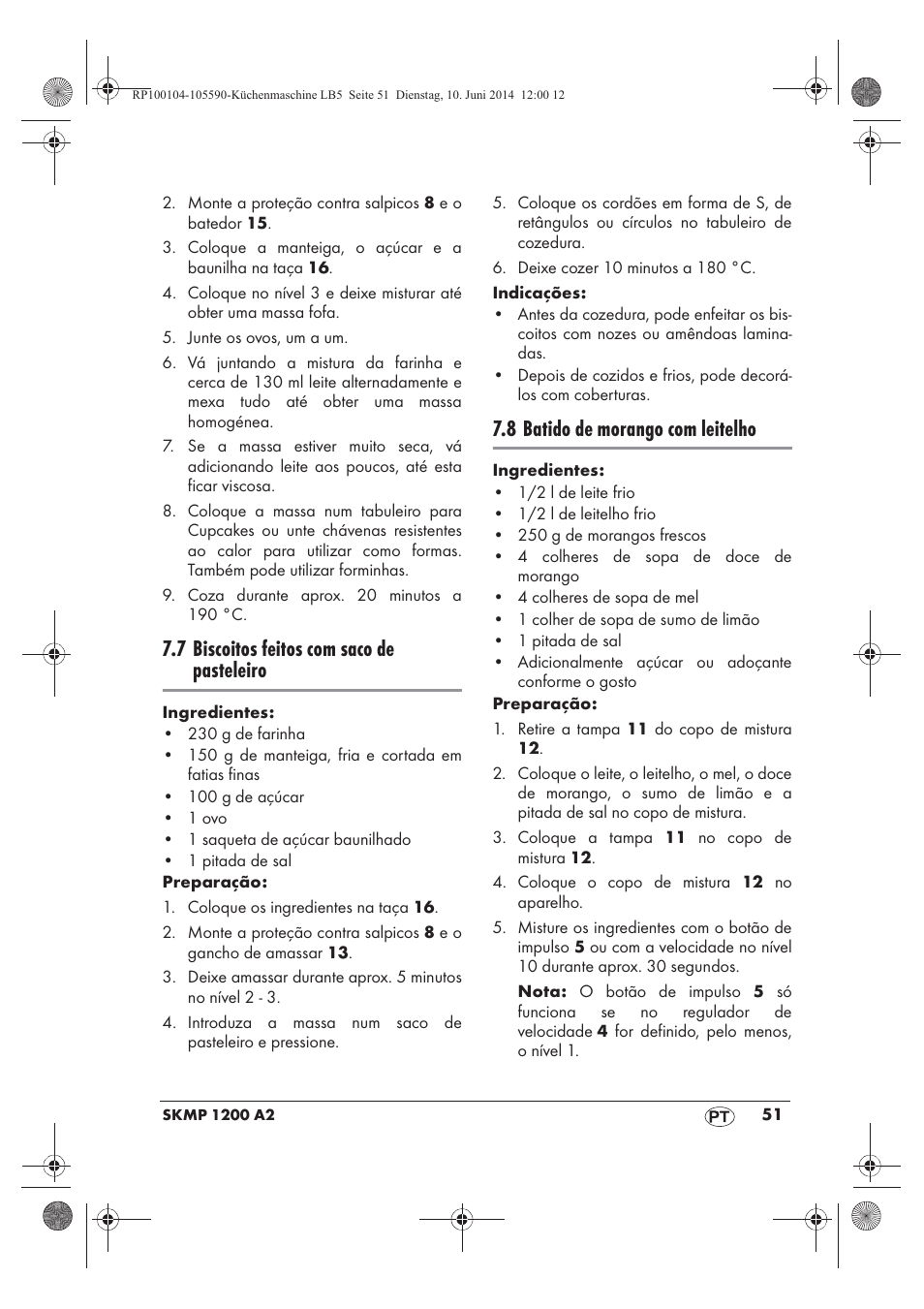 7 biscoitos feitos com saco de pasteleiro, 8 batido de morango com leitelho | Silvercrest SKMP 1200 A2 User Manual | Page 53 / 94