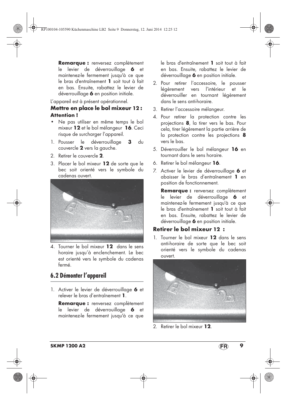 2 démonter l’appareil | Silvercrest SKMP 1200 A2 User Manual | Page 11 / 74