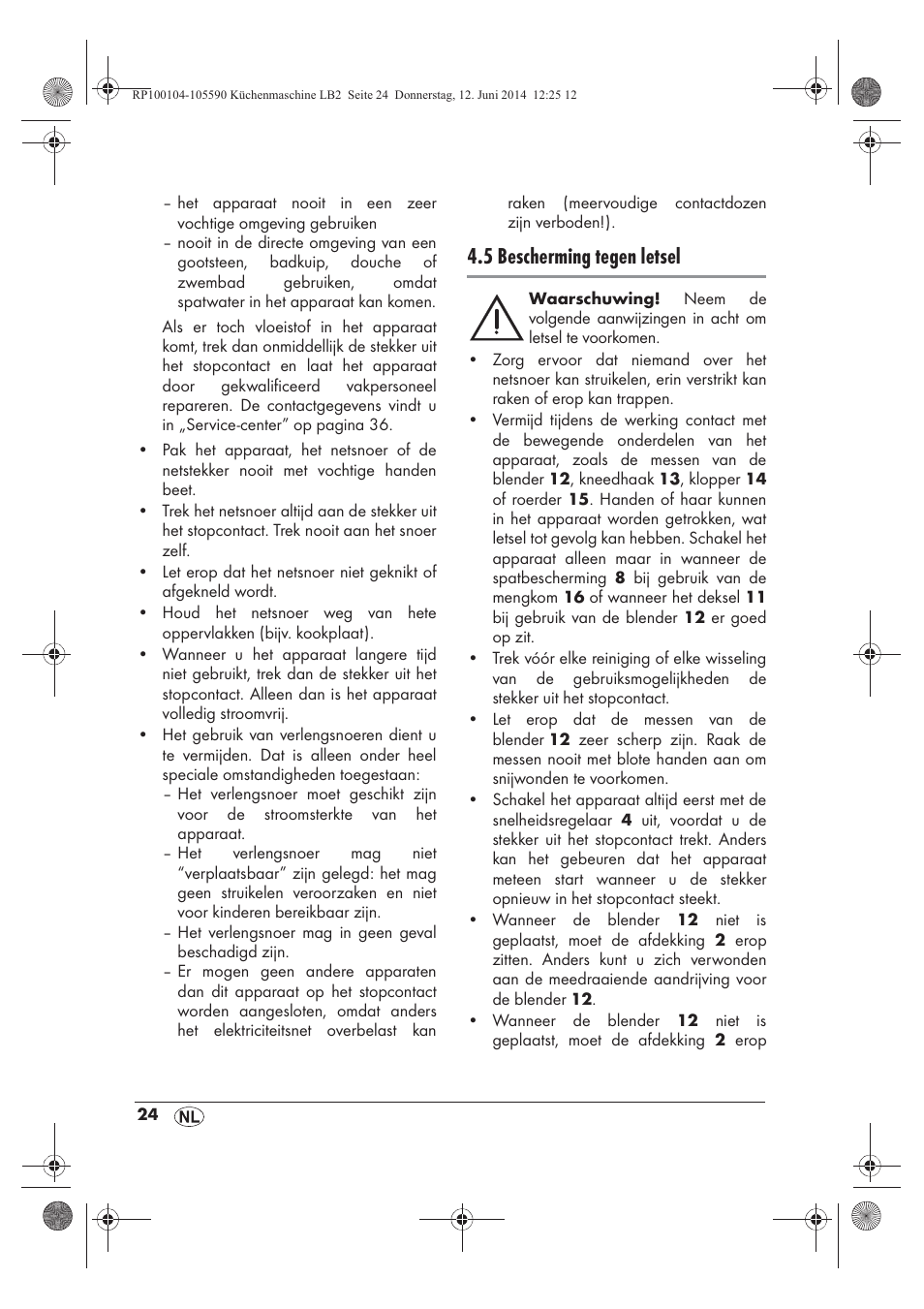 5 bescherming tegen letsel | Silvercrest SKMP 1200 A2 User Manual | Page 26 / 74