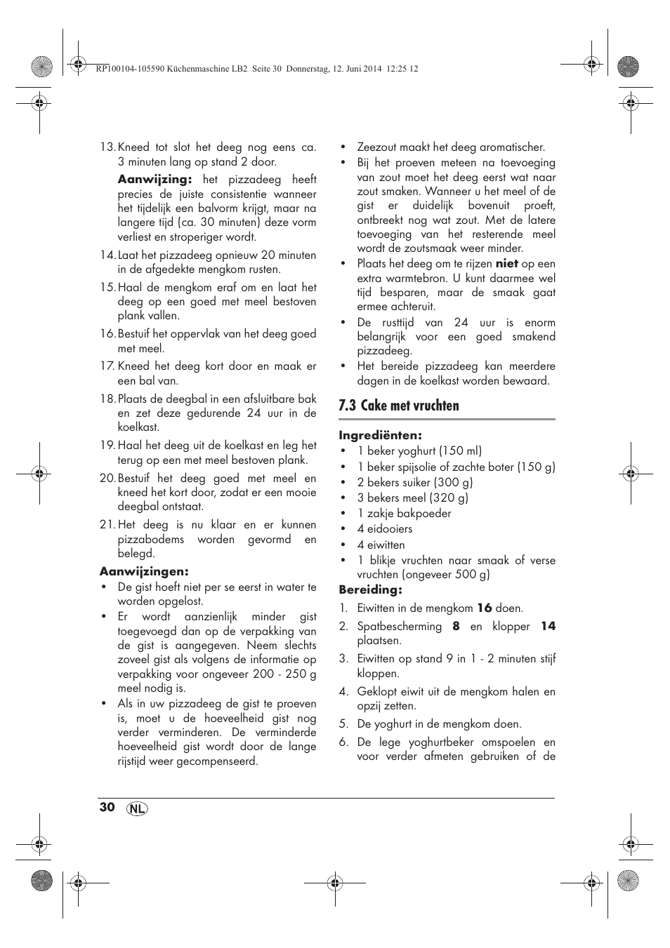 3 cake met vruchten | Silvercrest SKMP 1200 A2 User Manual | Page 32 / 74