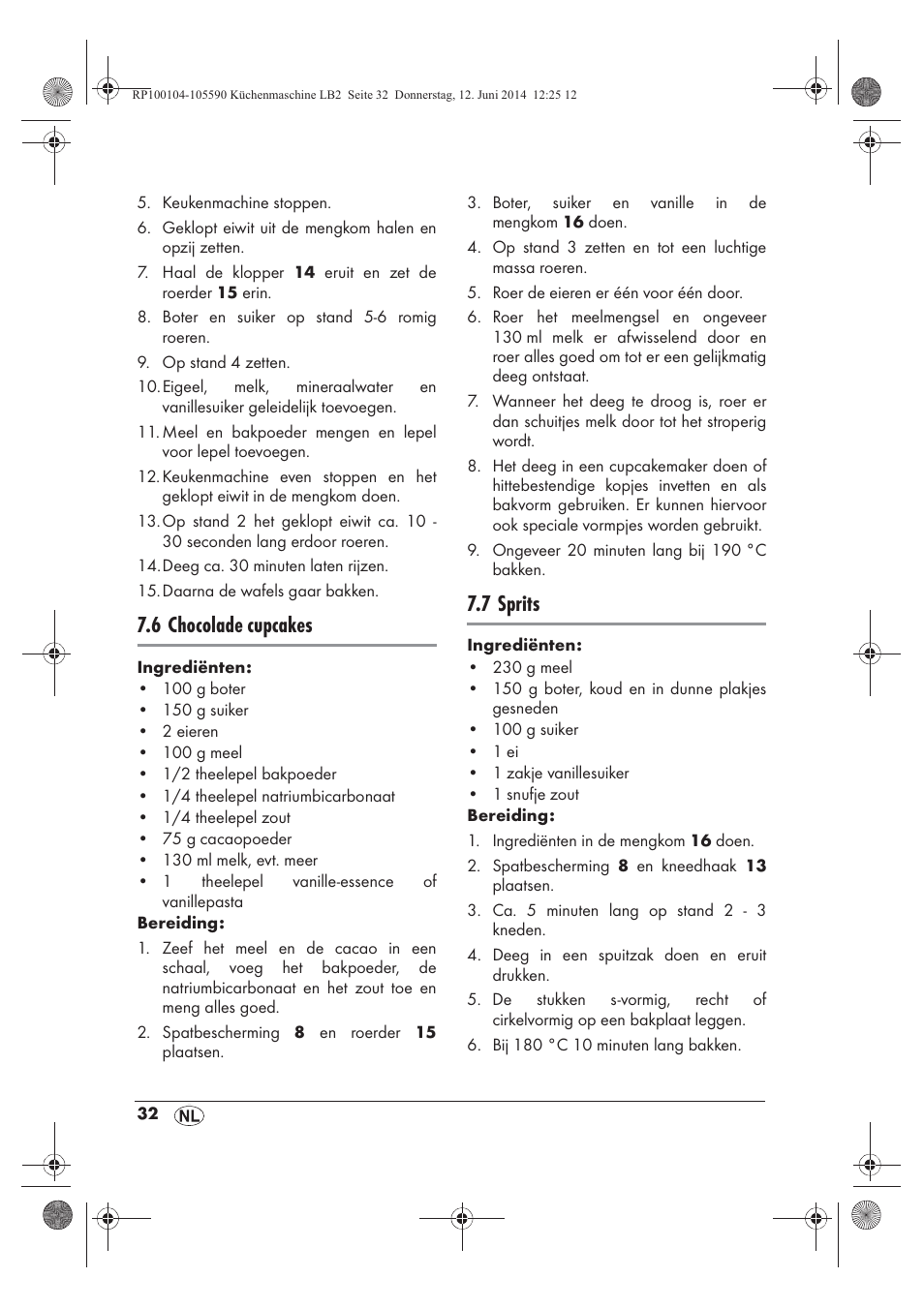 6 chocolade cupcakes, 7 sprits | Silvercrest SKMP 1200 A2 User Manual | Page 34 / 74