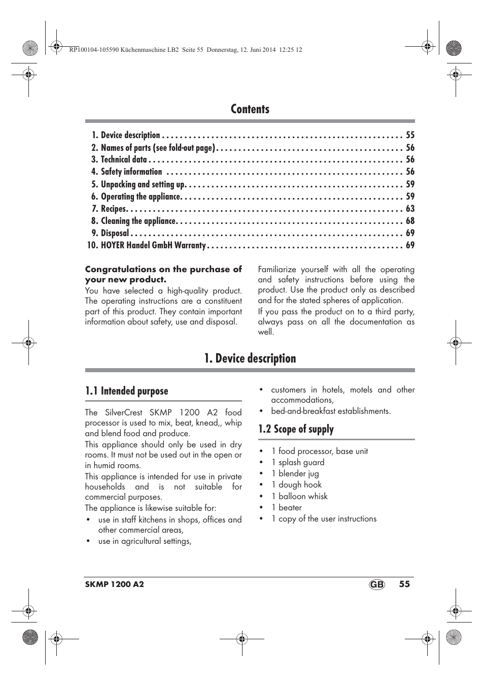 Silvercrest SKMP 1200 A2 User Manual | Page 57 / 74