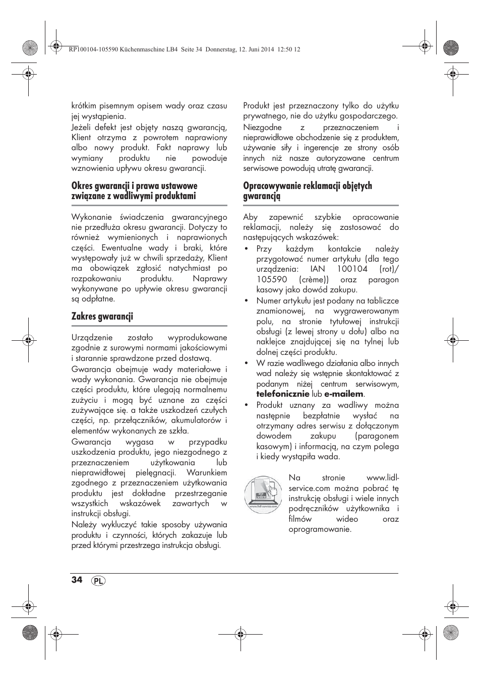 Silvercrest SKMP 1200 A2 User Manual | Page 36 / 122