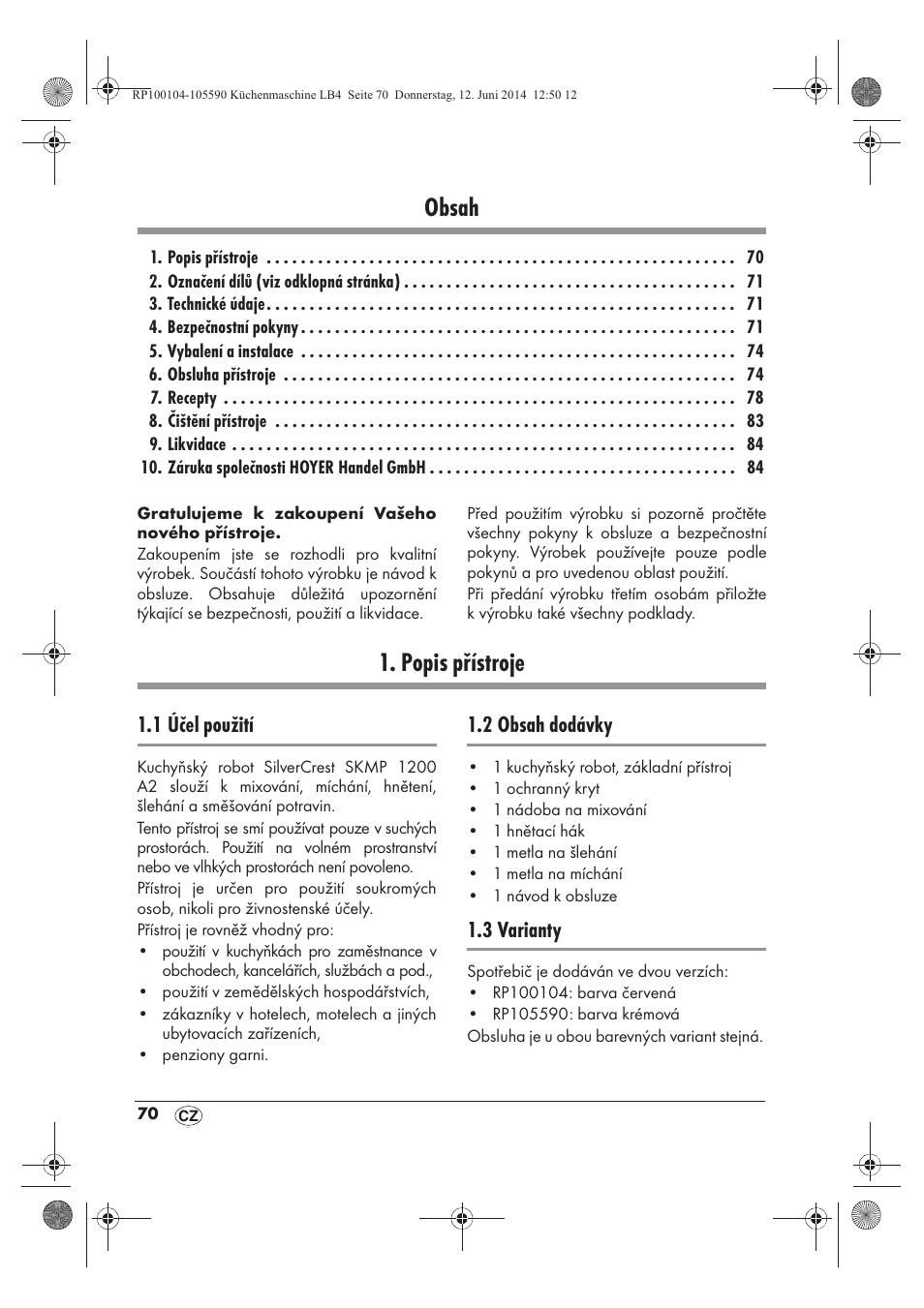 Silvercrest SKMP 1200 A2 User Manual | Page 72 / 122