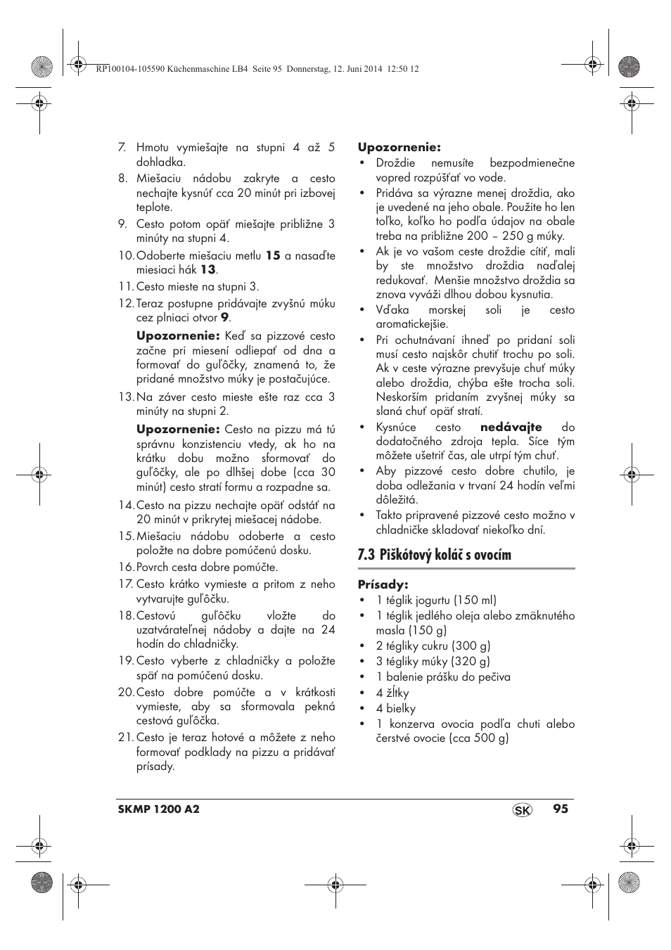 3 piškótový koláč s ovocím | Silvercrest SKMP 1200 A2 User Manual | Page 97 / 122