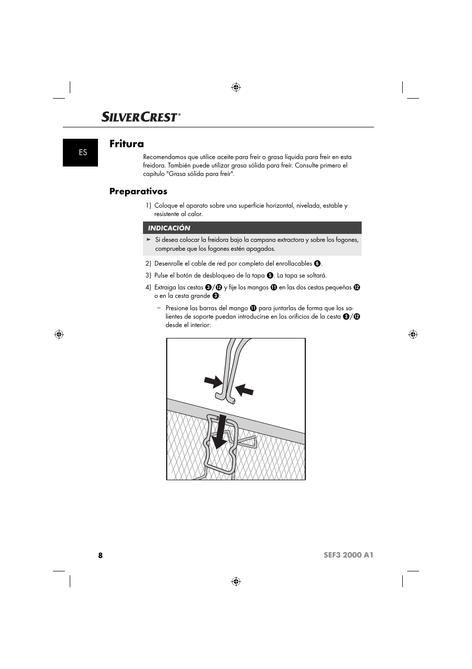 Fritura, Preparativos | Silvercrest SEF3 2000 A1 User Manual | Page 11 / 104