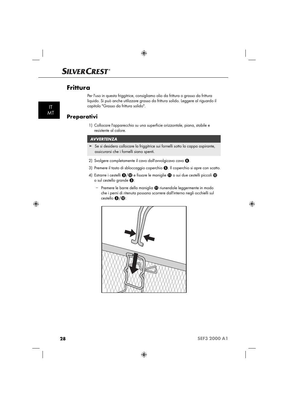 Frittura, Preparativi, It mt | Silvercrest SEF3 2000 A1 User Manual | Page 31 / 104