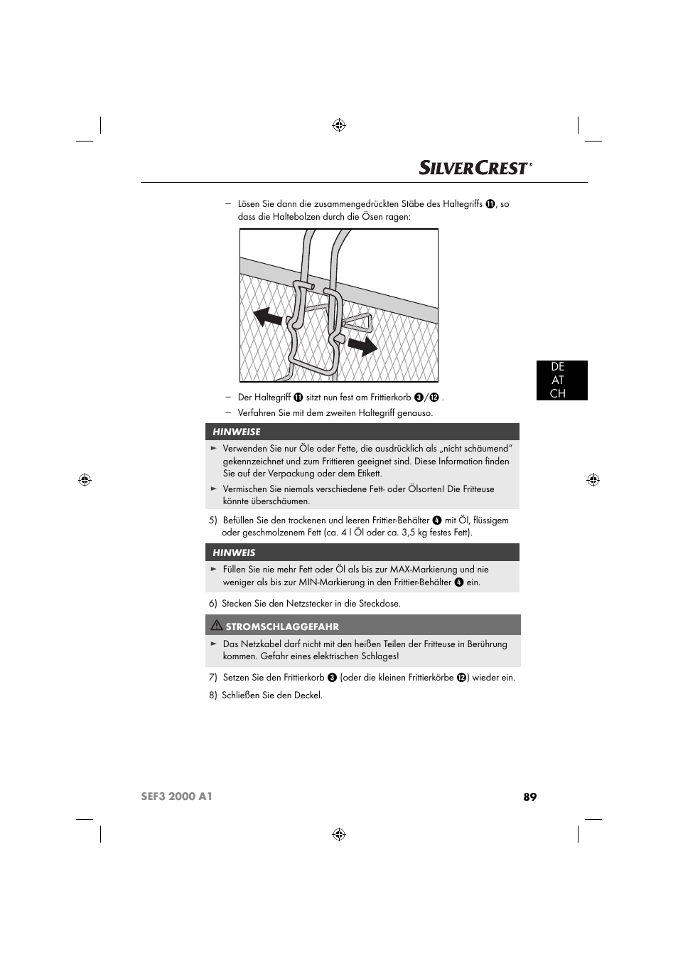 De at ch | Silvercrest SEF3 2000 A1 User Manual | Page 92 / 104