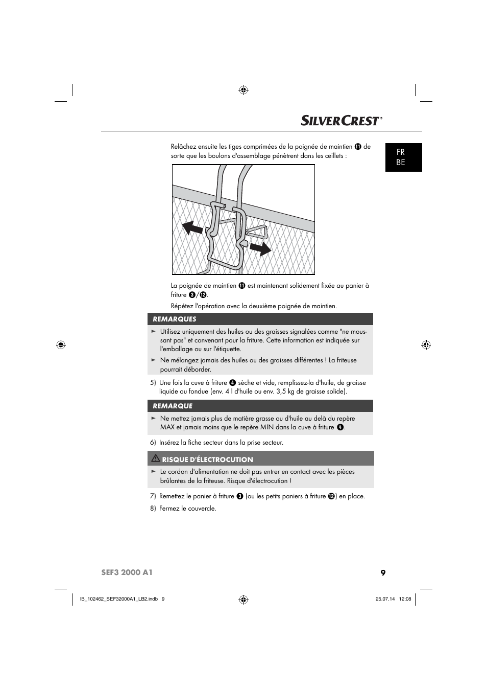 Fr be | Silvercrest SEF3 2000 A1 User Manual | Page 12 / 63