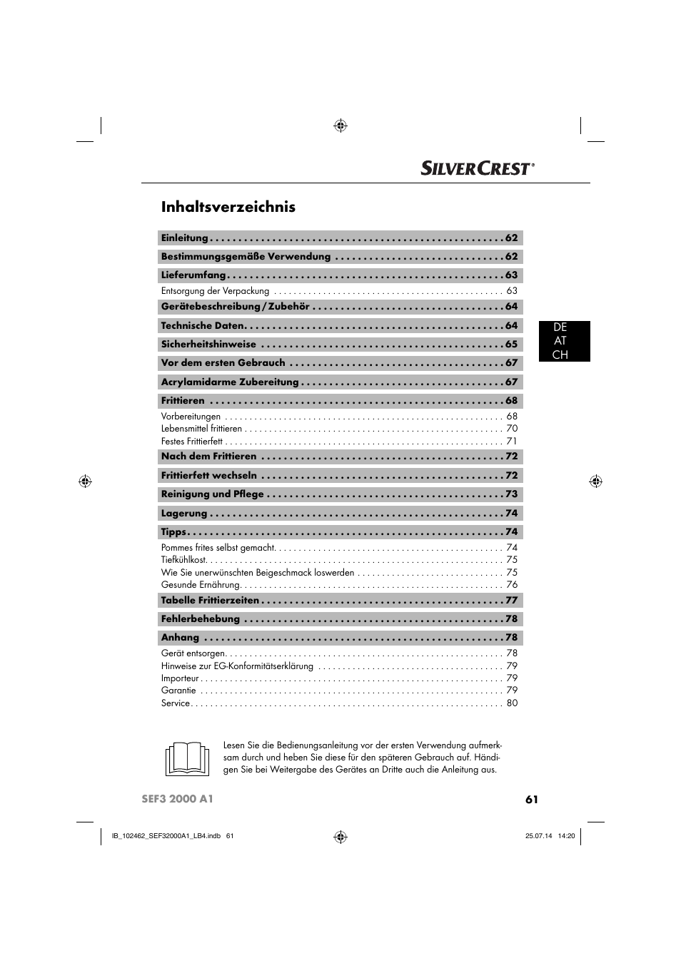 Silvercrest SEF3 2000 A1 User Manual | Page 64 / 84