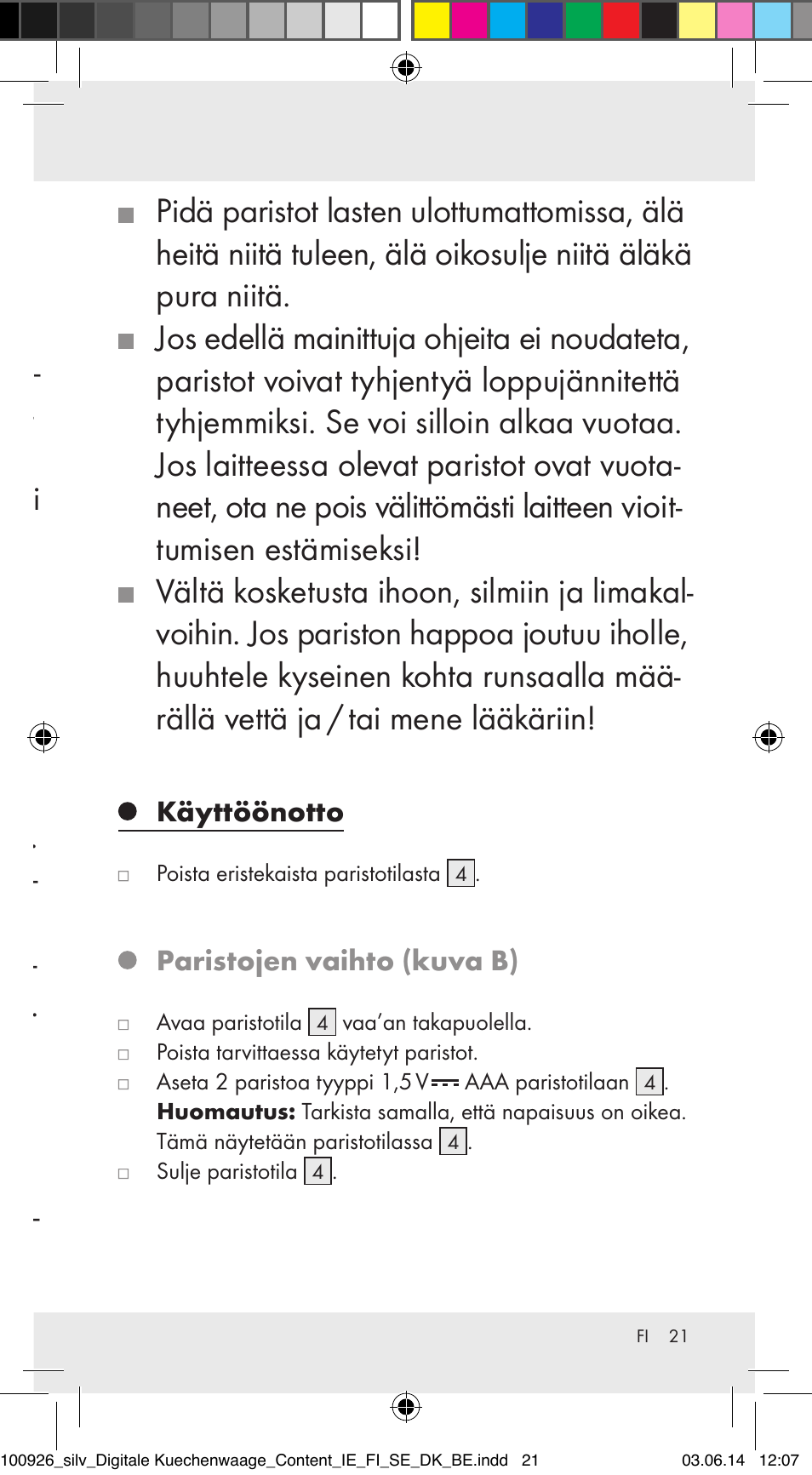 Silvercrest 100926-14-01/100926-14-03/Z31622B User Manual | Page 21 / 84