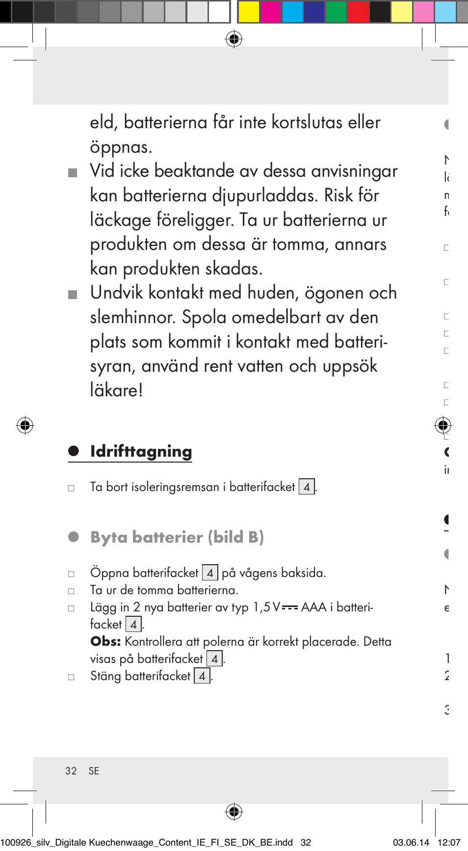 Idrifttagning, Byta batterier (bild b), Ställa in klockslag (bild a) | Användning, Väga (bild a) | Silvercrest 100926-14-01/100926-14-03/Z31622B User Manual | Page 32 / 84