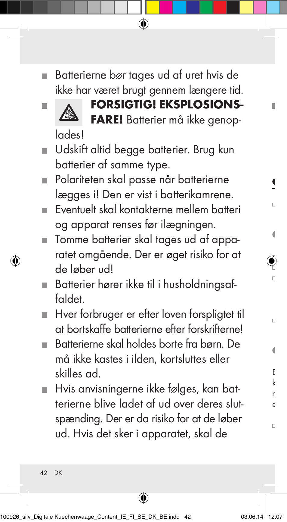 Silvercrest 100926-14-01/100926-14-03/Z31622B User Manual | Page 42 / 84