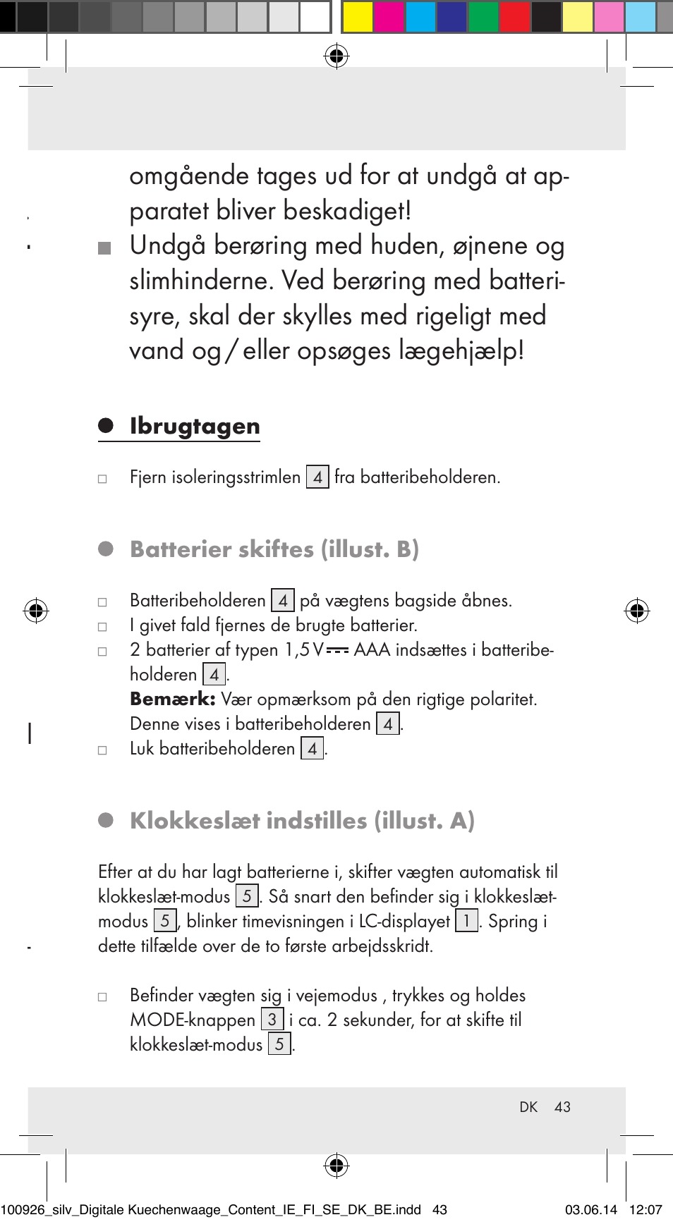Silvercrest 100926-14-01/100926-14-03/Z31622B User Manual | Page 43 / 84