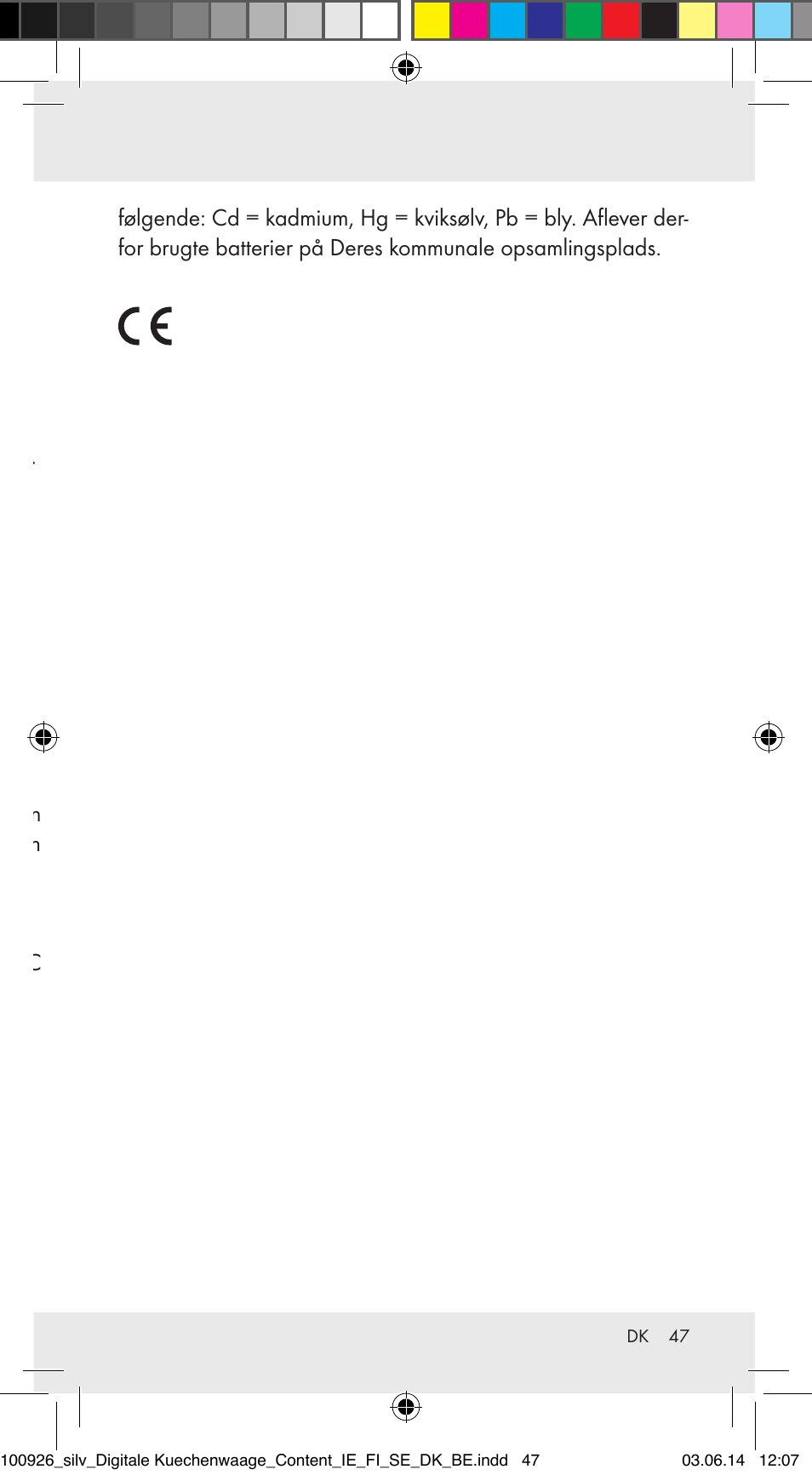 Rengøring og pleje, Bortskaffelse | Silvercrest 100926-14-01/100926-14-03/Z31622B User Manual | Page 47 / 84