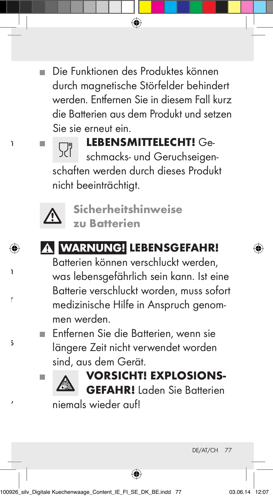 Silvercrest 100926-14-01/100926-14-03/Z31622B User Manual | Page 77 / 84