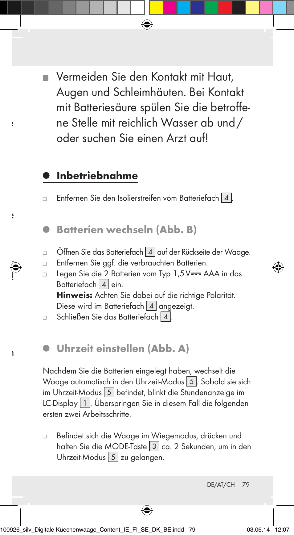 Silvercrest 100926-14-01/100926-14-03/Z31622B User Manual | Page 79 / 84