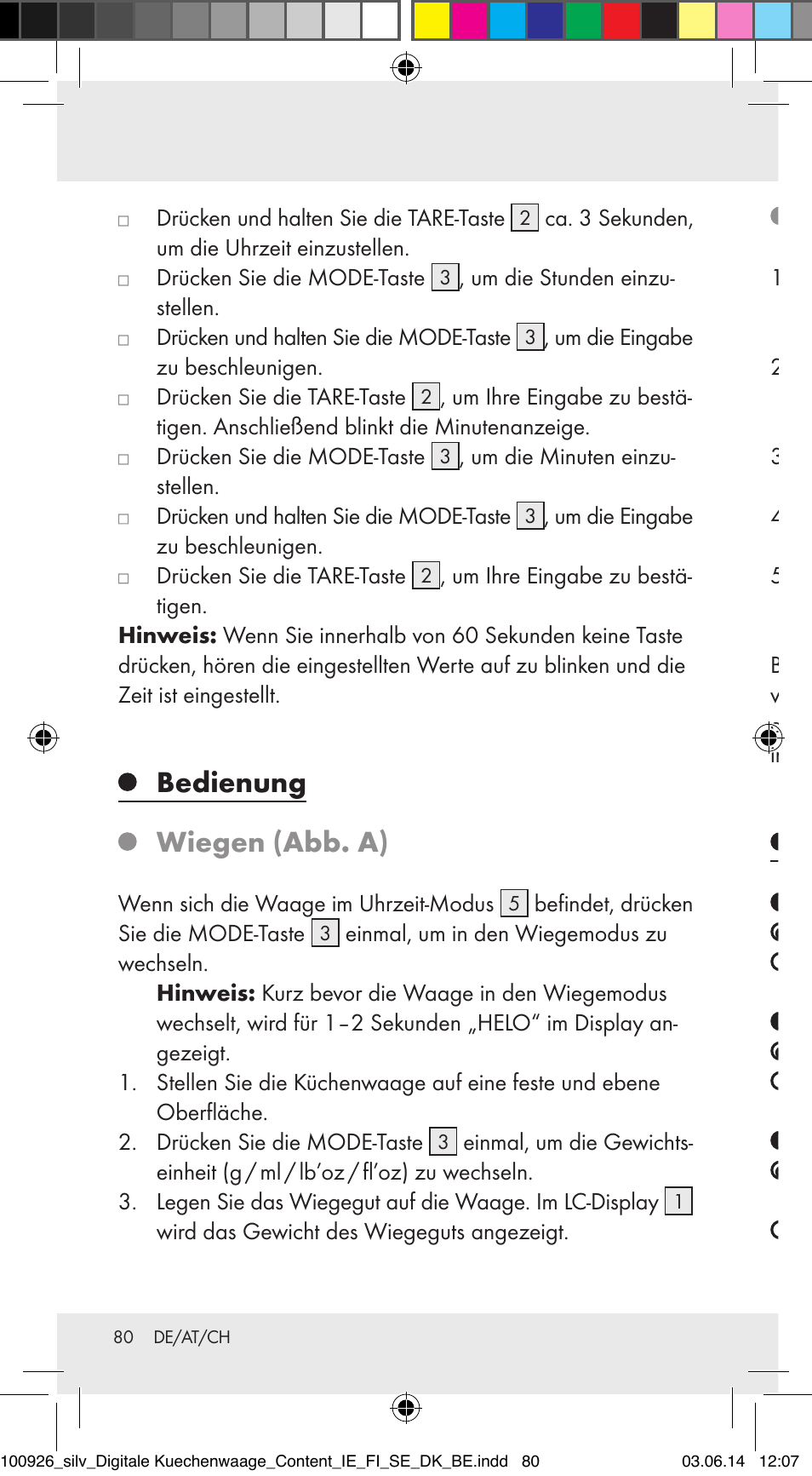Bedienung wiegen (abb. a), Zuwiegen (abb. a), Fehler beheben | Silvercrest 100926-14-01/100926-14-03/Z31622B User Manual | Page 80 / 84