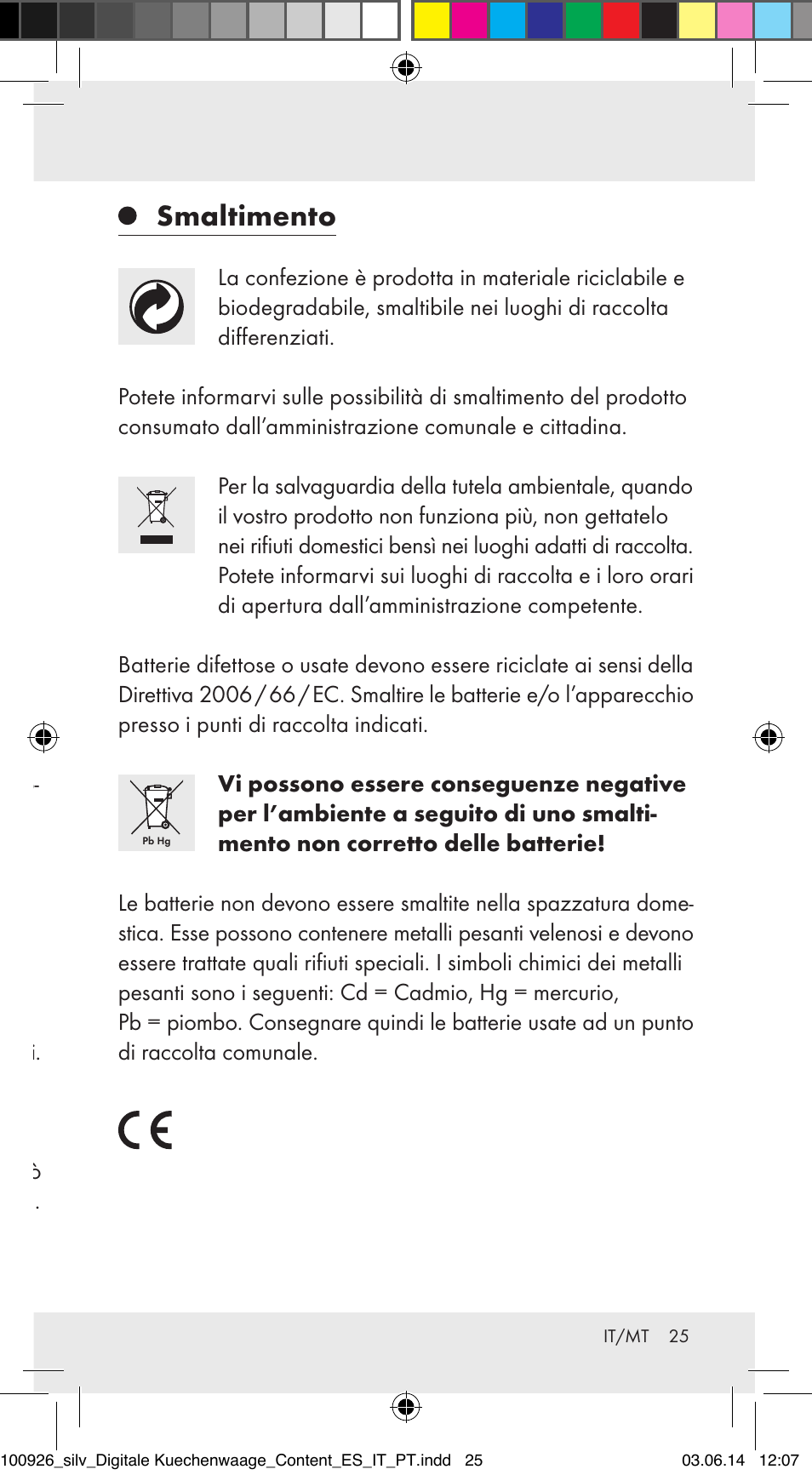 Rimozione degli errori, Pulizia e cura, Smaltimento | Silvercrest 100926-14-01/100926-14-03/Z31622B User Manual | Page 25 / 60