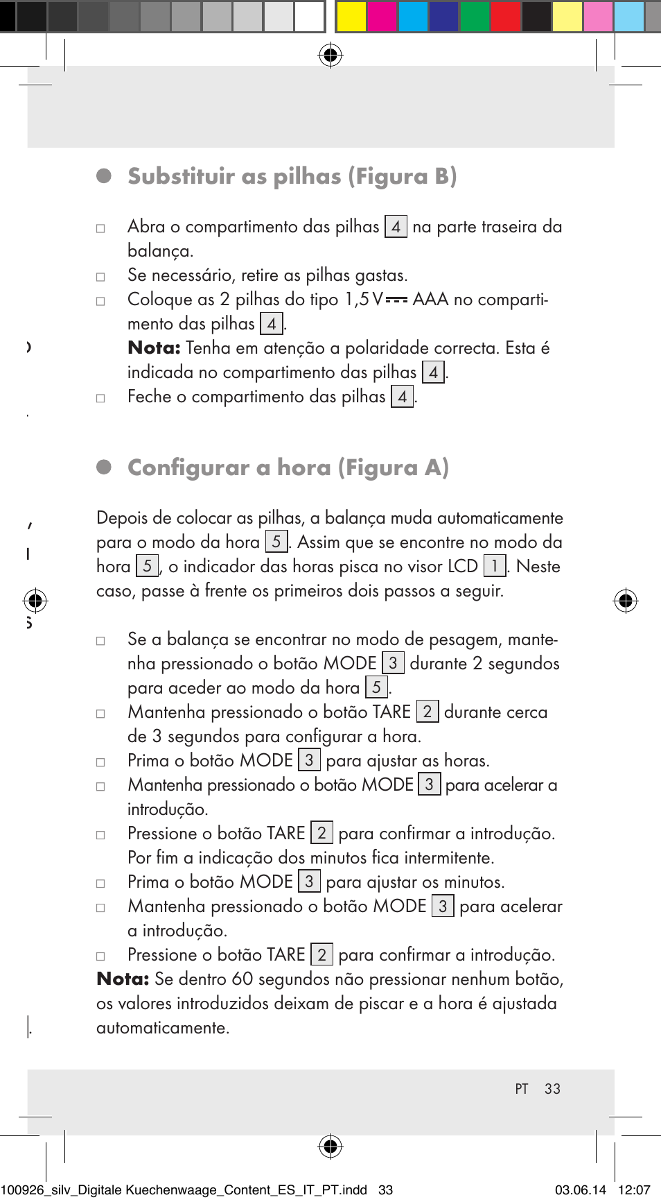 Colocação em funcionamento, Substituir as pilhas (figura b), Configurar a hora (figura a) | Silvercrest 100926-14-01/100926-14-03/Z31622B User Manual | Page 33 / 60