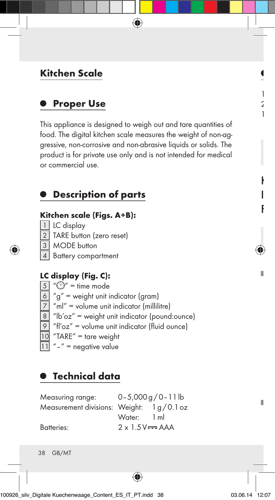 Silvercrest 100926-14-01/100926-14-03/Z31622B User Manual | Page 38 / 60