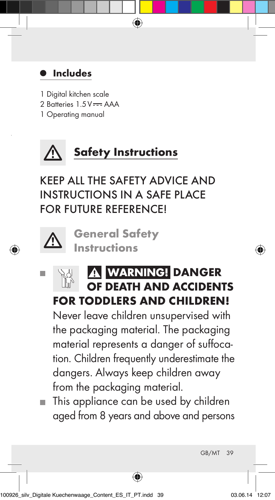 Silvercrest 100926-14-01/100926-14-03/Z31622B User Manual | Page 39 / 60