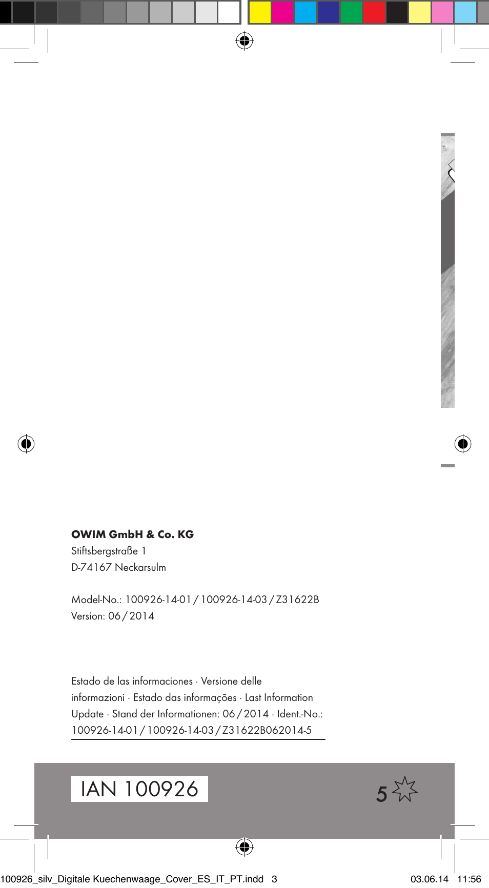 Silvercrest 100926-14-01/100926-14-03/Z31622B User Manual | Page 60 / 60