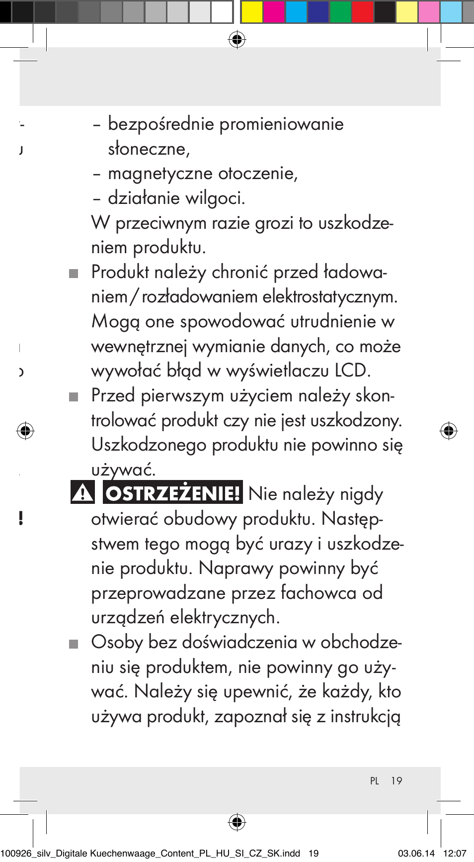 Silvercrest 100926-14-01/100926-14-03/Z31622B User Manual | Page 19 / 85