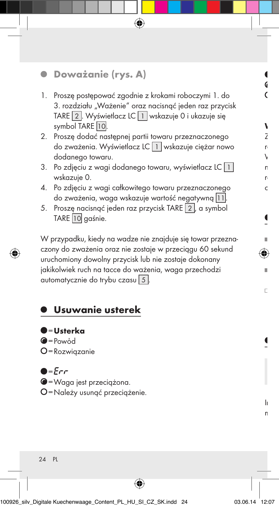 Doważanie (rys. a), Usuwanie usterek, Czyszczenie i pielęgnacja | Usuwanie | Silvercrest 100926-14-01/100926-14-03/Z31622B User Manual | Page 24 / 85