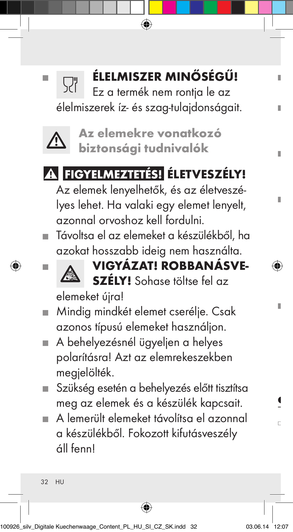 Silvercrest 100926-14-01/100926-14-03/Z31622B User Manual | Page 32 / 85