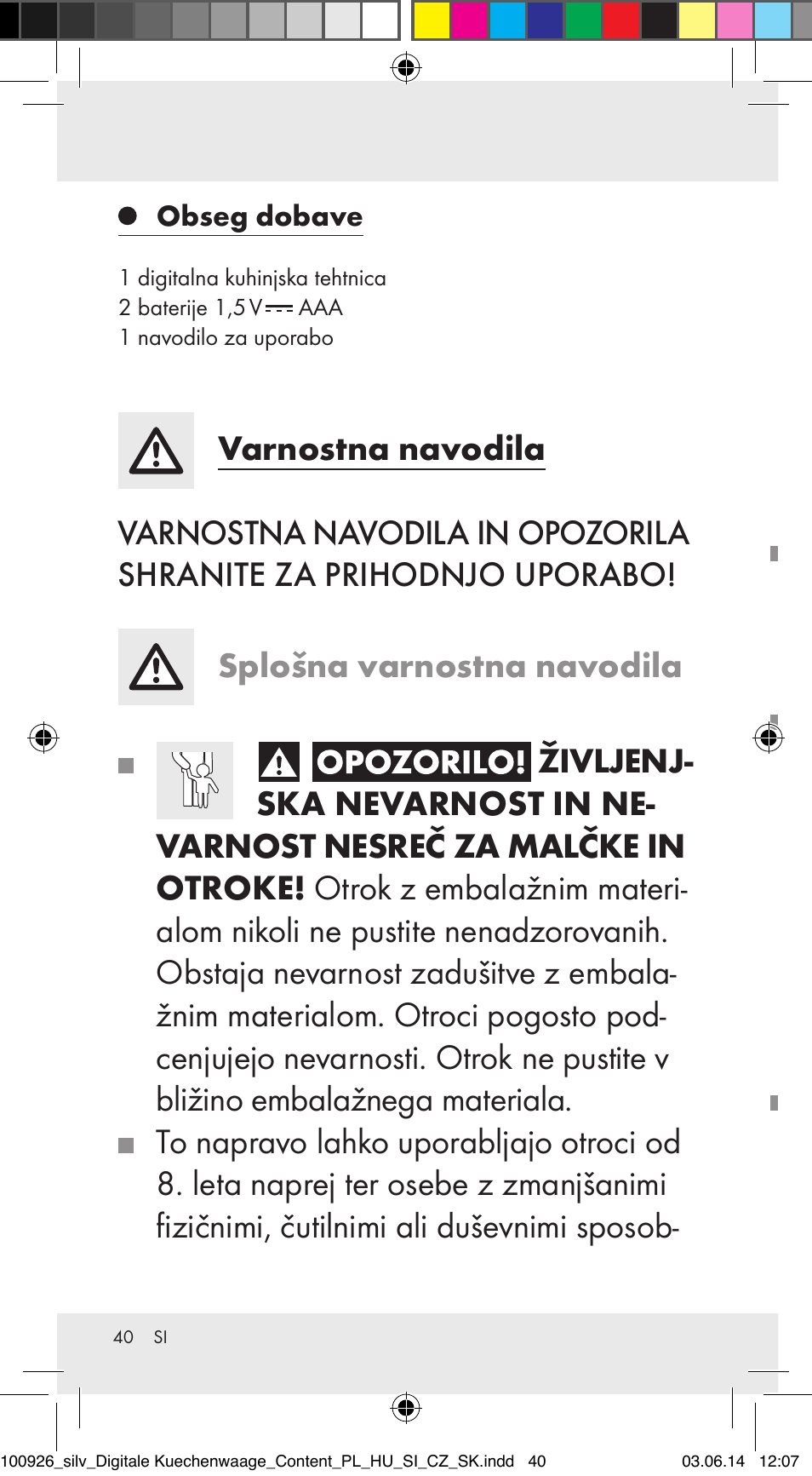 Silvercrest 100926-14-01/100926-14-03/Z31622B User Manual | Page 40 / 85