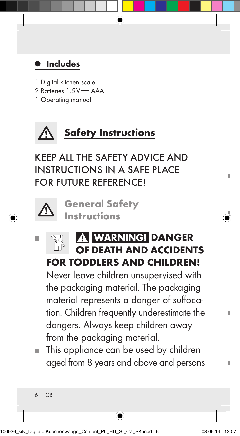 Silvercrest 100926-14-01/100926-14-03/Z31622B User Manual | Page 6 / 85