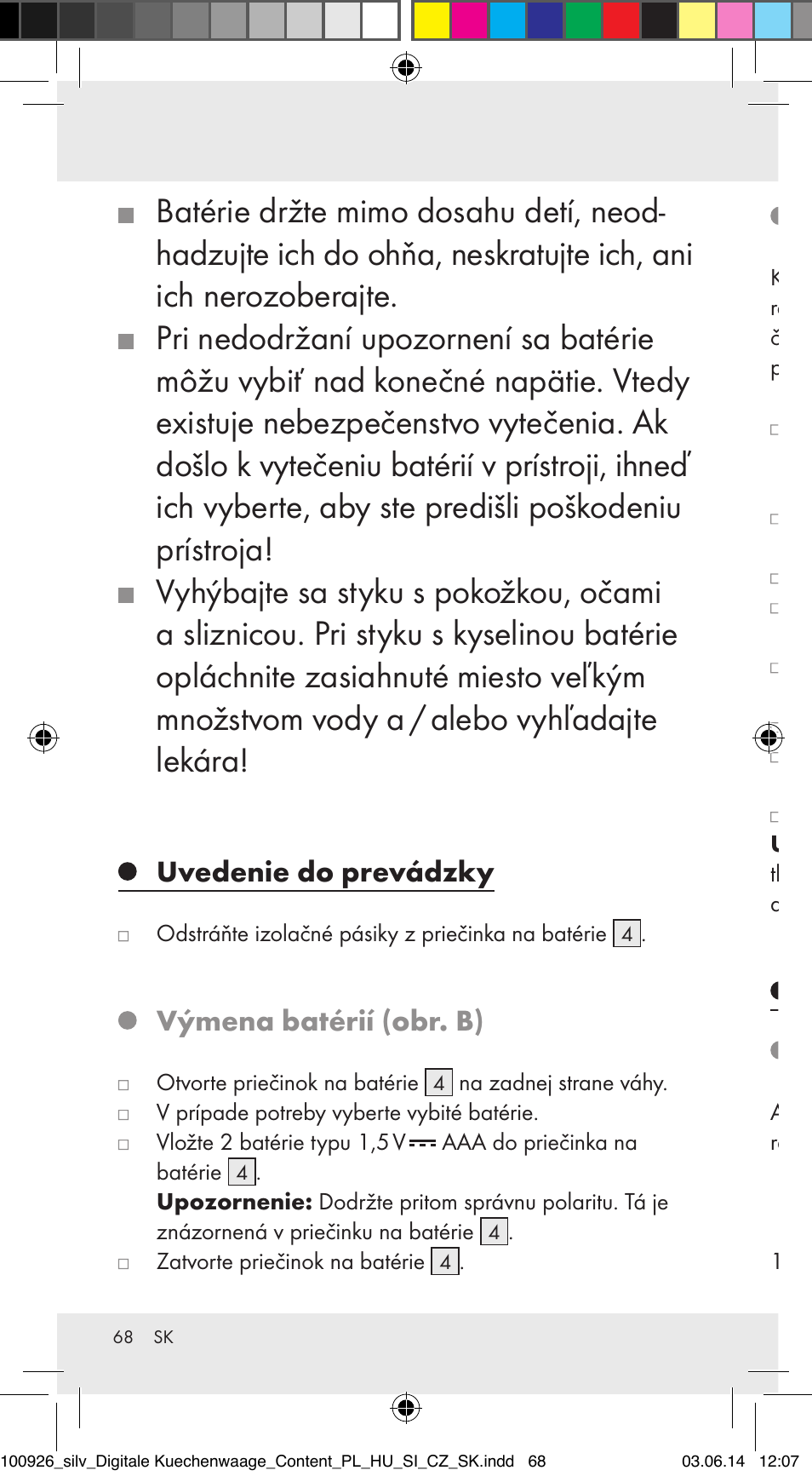 Uvedenie do prevádzky, Výmena batérií (obr. b), Nastavenie času (obr. a) | Obsluha váženie (obr. a) | Silvercrest 100926-14-01/100926-14-03/Z31622B User Manual | Page 68 / 85