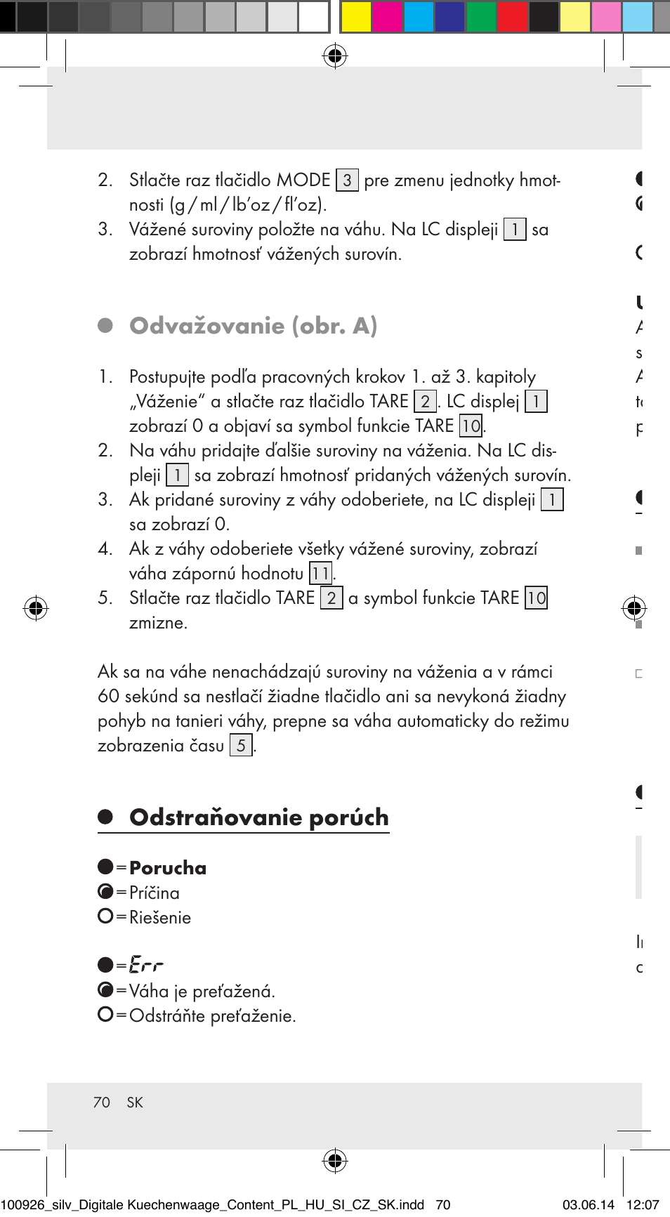 Odvažovanie (obr. a), Odstraňovanie porúch, Čistenie a údržba | Likvidácia | Silvercrest 100926-14-01/100926-14-03/Z31622B User Manual | Page 70 / 85