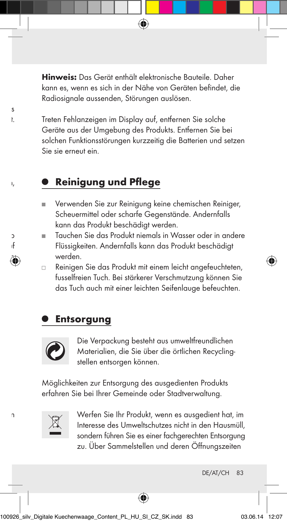 Zuwiegen (abb. a), Fehler beheben, Reinigung und pflege | Entsorgung | Silvercrest 100926-14-01/100926-14-03/Z31622B User Manual | Page 83 / 85