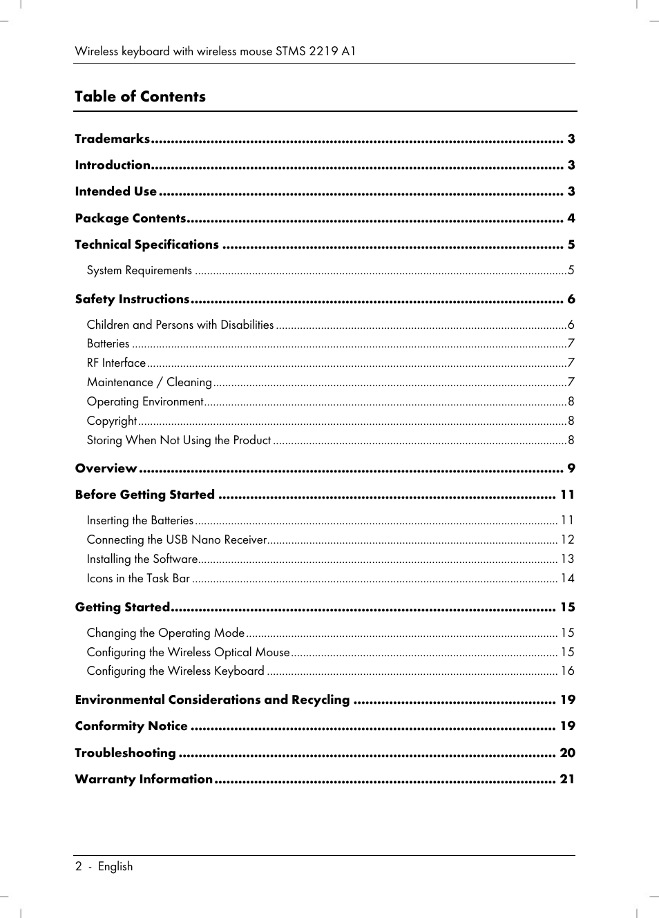Silvercrest STMS 2219 A1 User Manual | Page 4 / 88