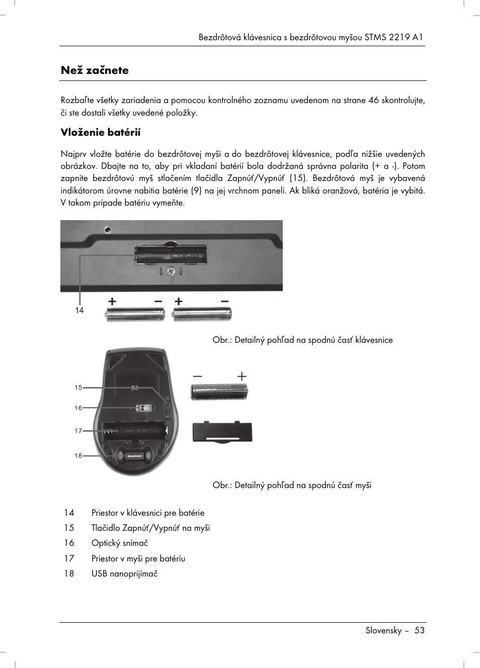 Než začnete | Silvercrest STMS 2219 A1 User Manual | Page 55 / 88