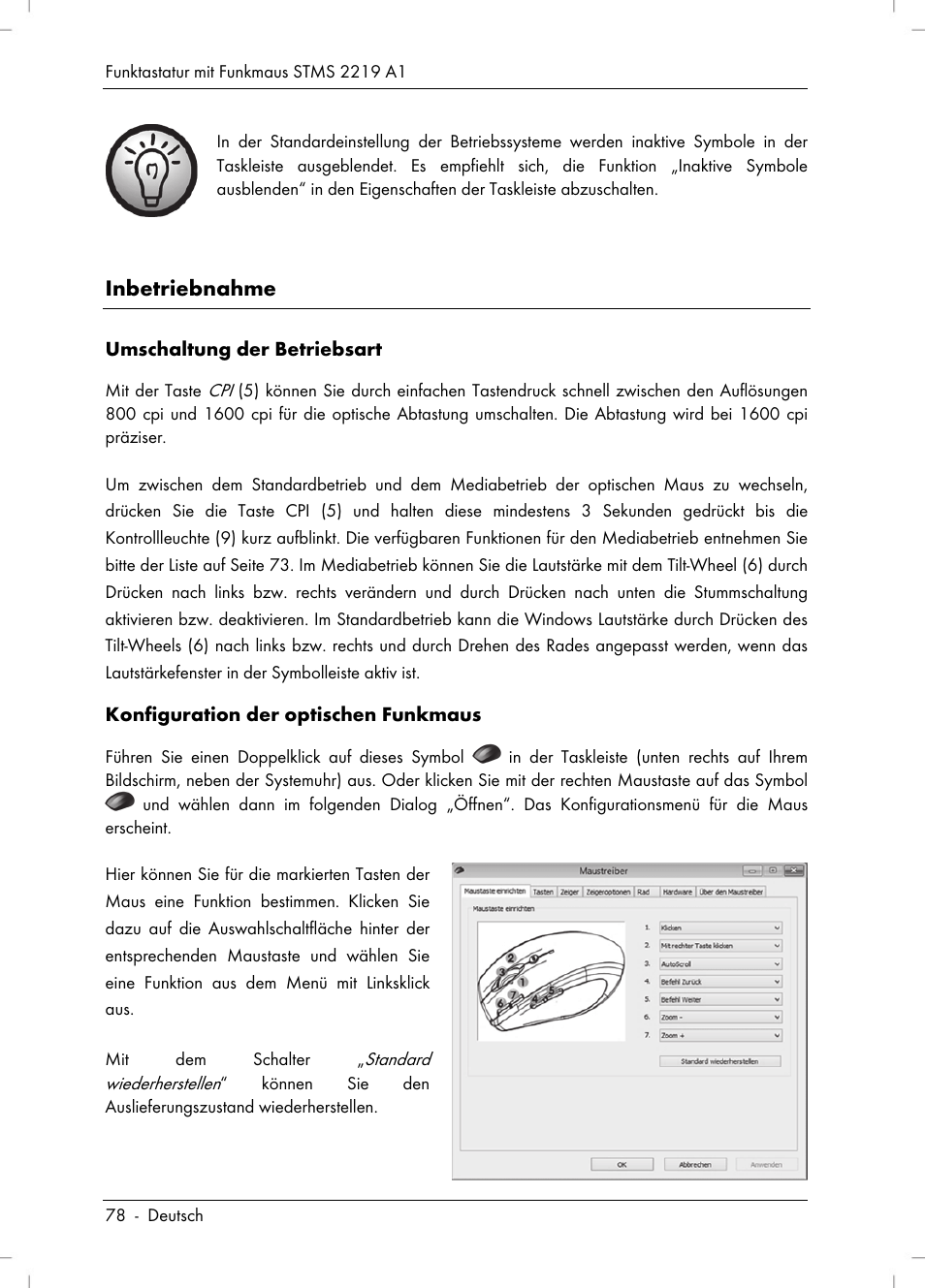 Inbetriebnahme | Silvercrest STMS 2219 A1 User Manual | Page 80 / 88