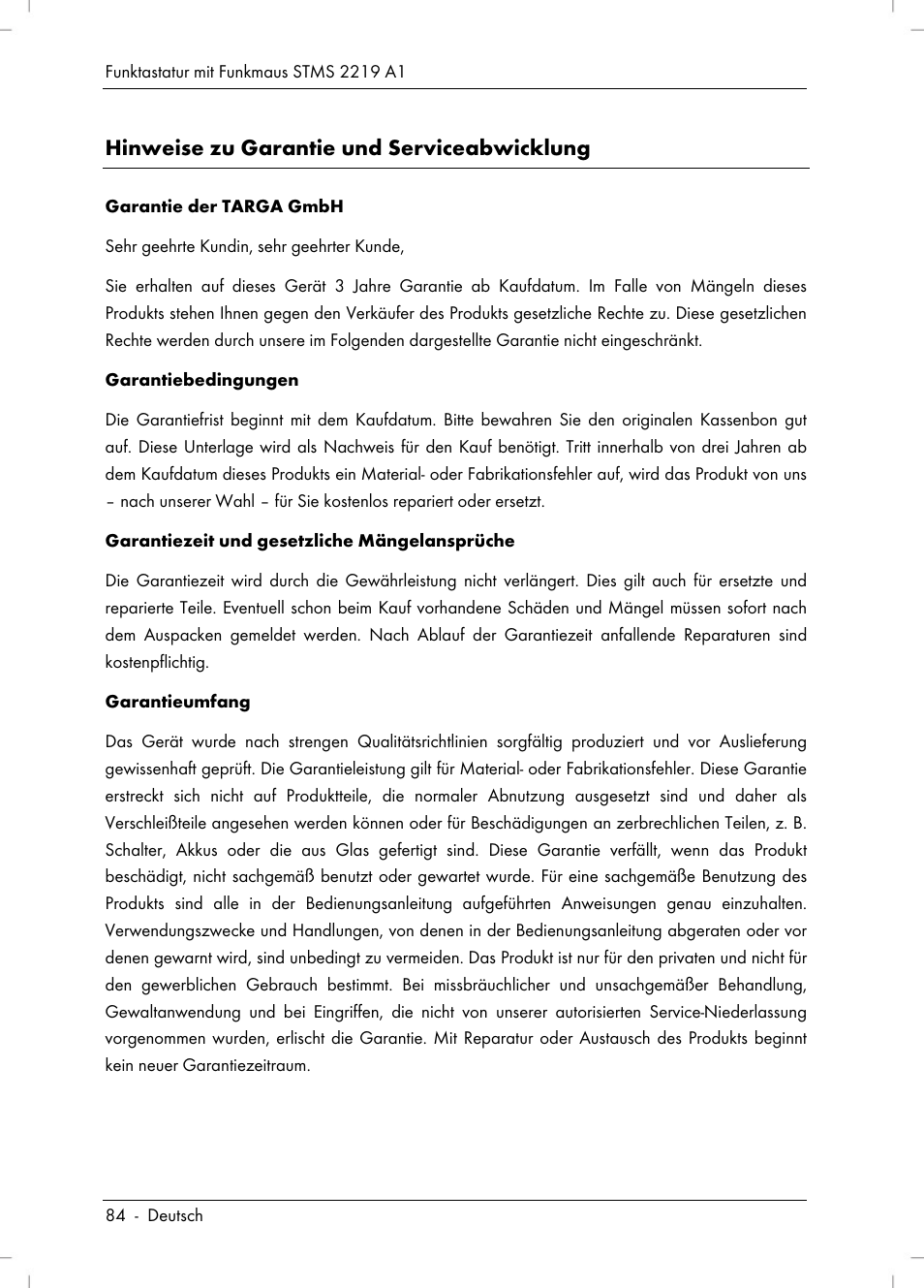 Hinweise zu garantie und serviceabwicklung | Silvercrest STMS 2219 A1 User Manual | Page 86 / 88