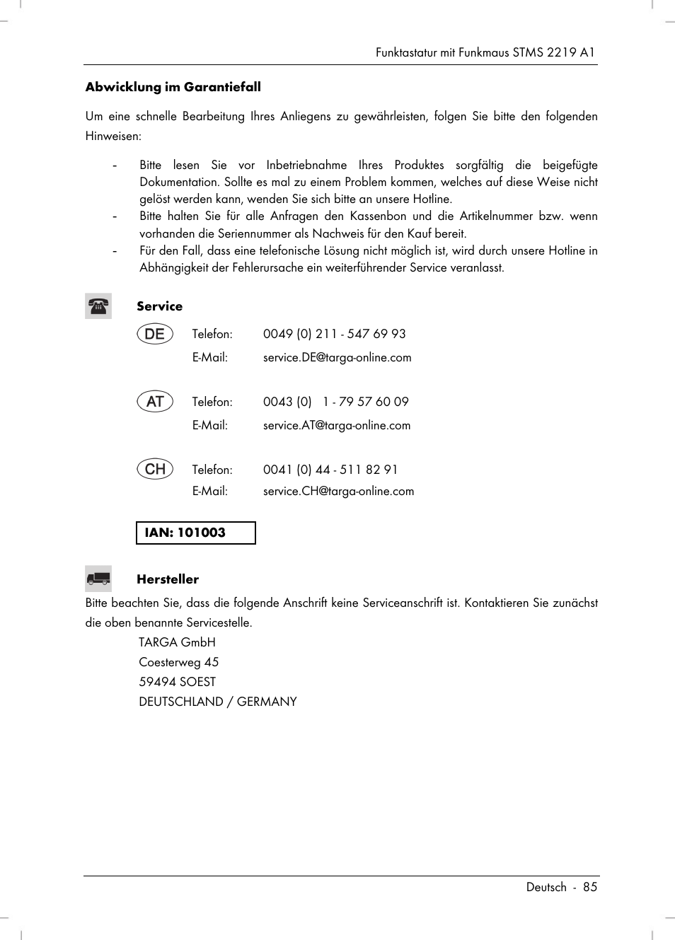 Silvercrest STMS 2219 A1 User Manual | Page 87 / 88