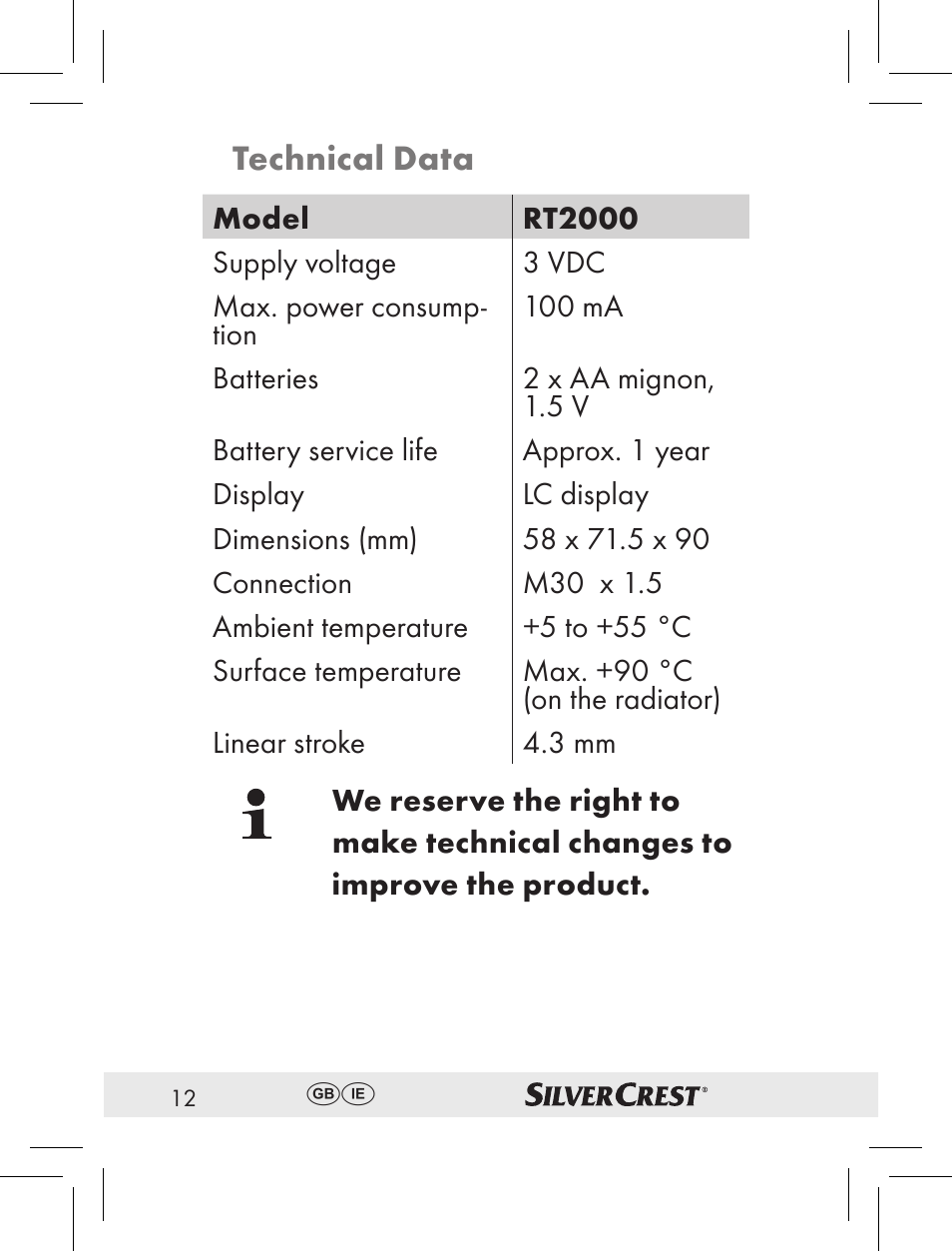 Silvercrest RT2000 User Manual | Page 10 / 44